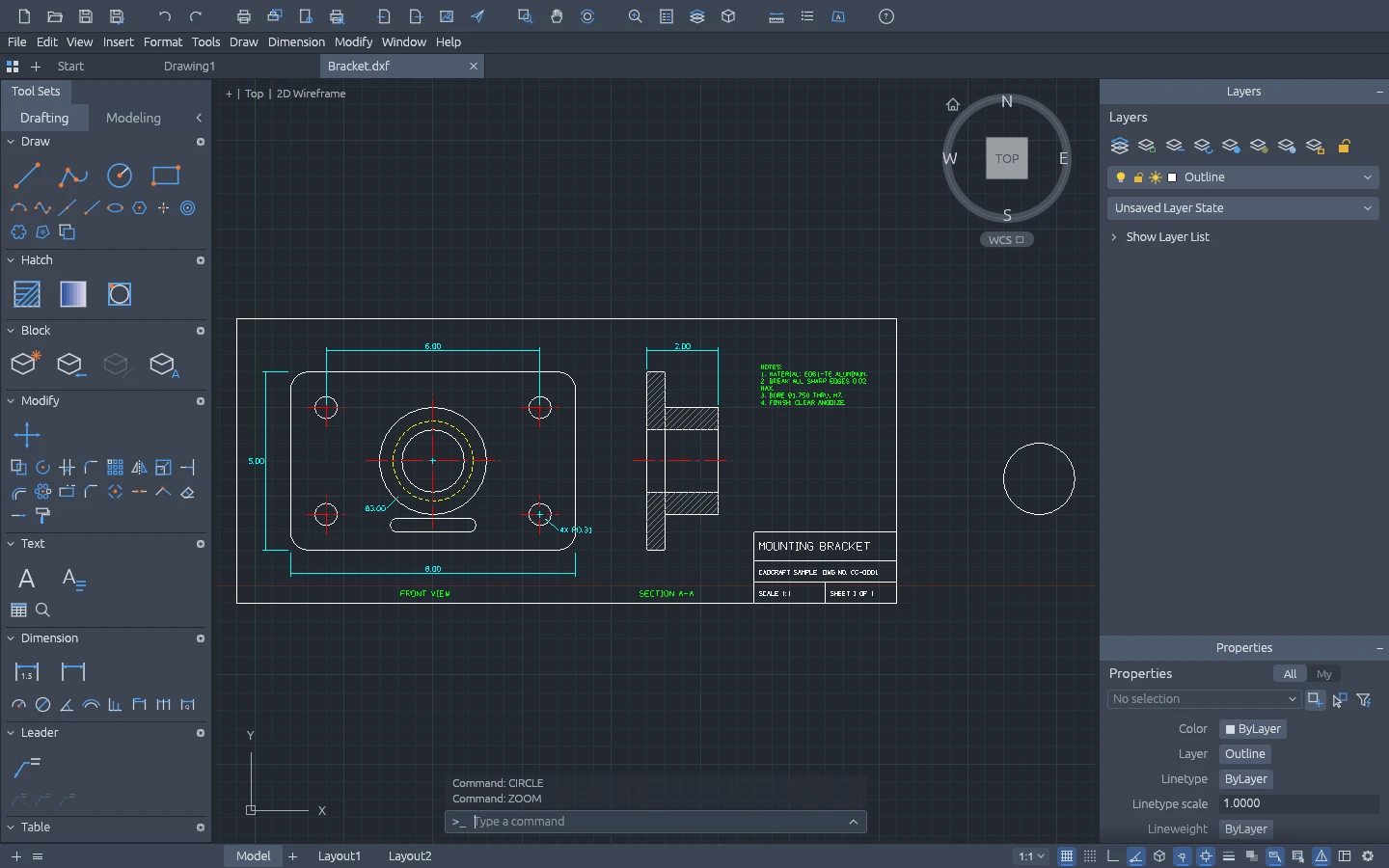 Explore CAD & drafting: menus, canvas and panels